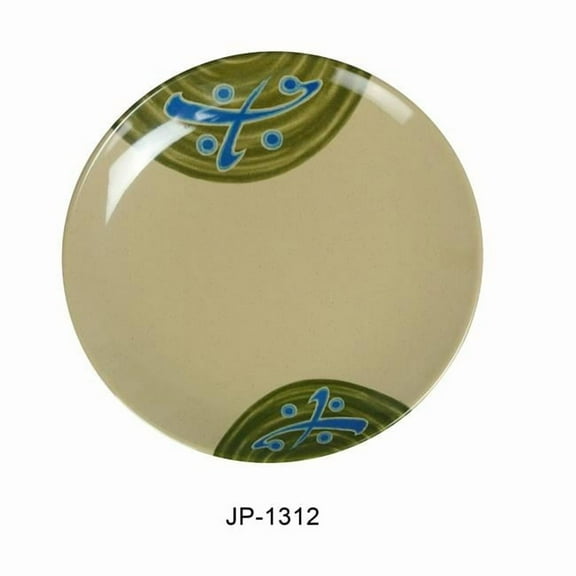 Yanco JP-1312 12 in. Japanese Round Plate - Melamine, Multi Color - Pack of 12