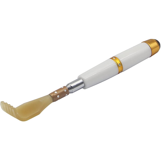 Back Scratcher Extendable 2 in 1 Magnetic Therapy Roller Ball Resin Tooth Backslap Hand Massager (Magnetic Ball White)
