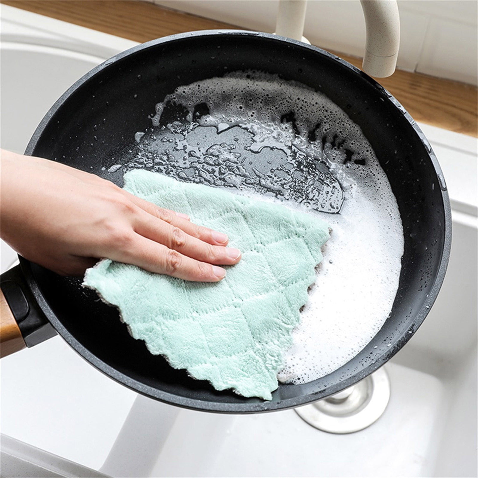 Dainzusyful Wash Cloths Kitchen Utensils Set Non-Stick Oil Kitchen Kitchen  Daily 9PCS Absorbent Dish Rag Towel Dish Cloth Kitchen,Dining & Bar Tools 