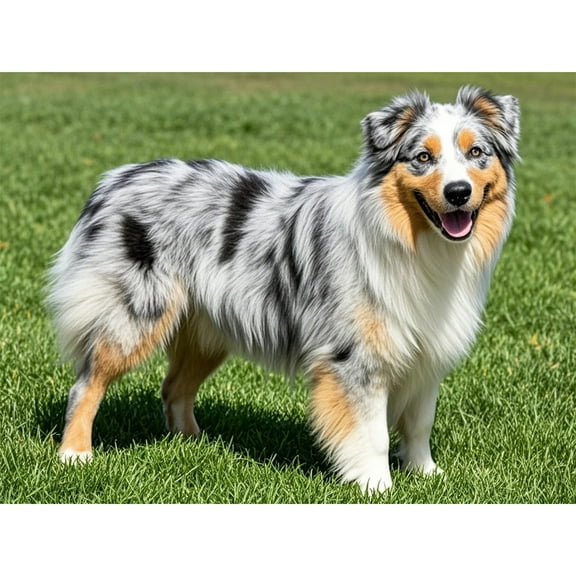 Australian Shepherd 5D Diamond Art DIY Kits Diamond Painting Full Round Drill Rhinestones Crystal by Number Mosaic Arts and Crafts for Living Room Bedroom Home Wall Decor 12x16 inch