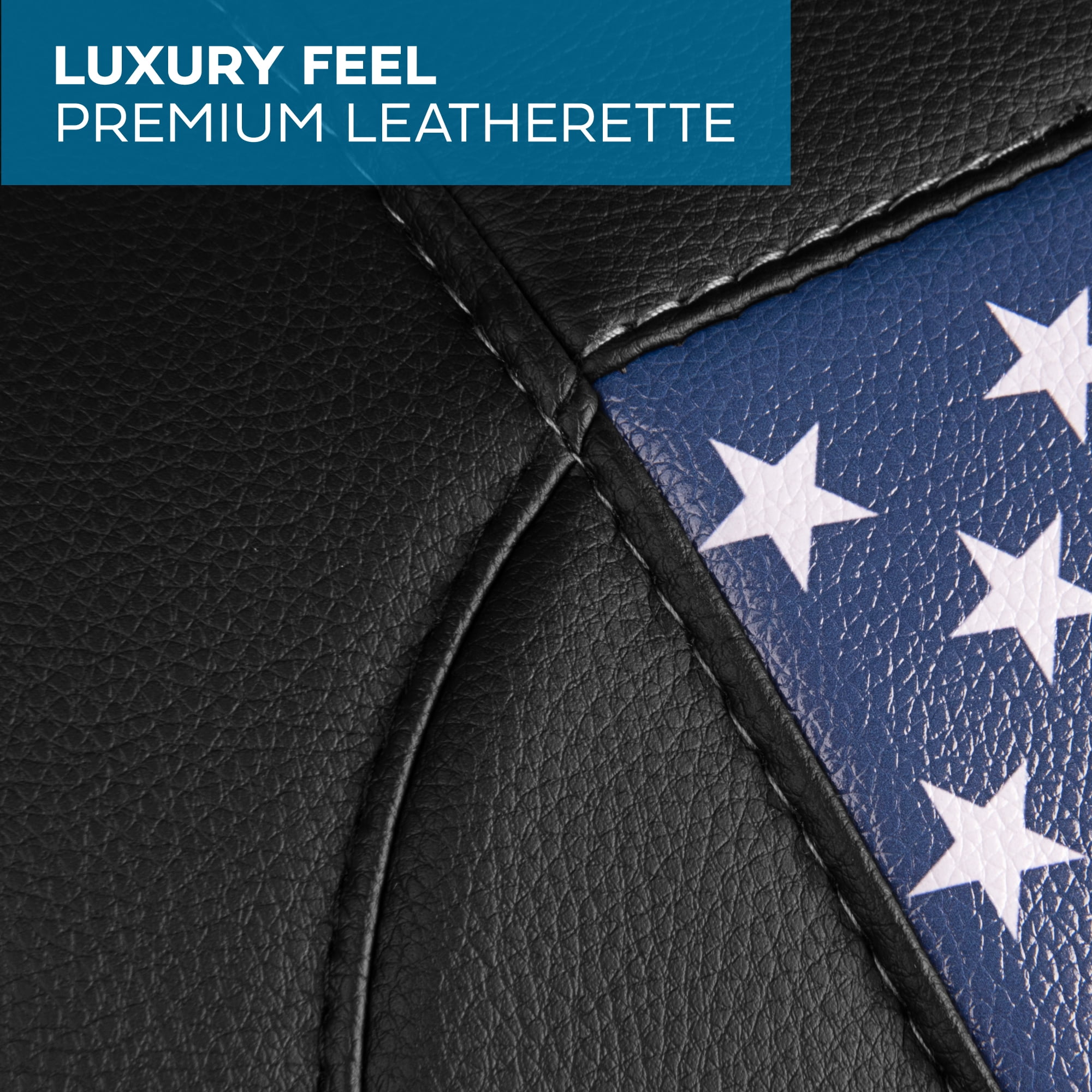 MotorBox American Flag Seat Covers for Trucks, Cars, & SUV - Napa Leather US Car Seat Covers American Flag Truck Accessories - Car Seat Cover Patriotic American Flag Car Accessories Car Seat Protecto