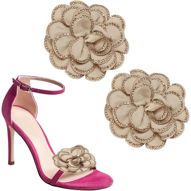Decorative Shoe Clips, Removable Bow Clip Flower Rhinestone Charms for Women Dress High Heels Accessories
