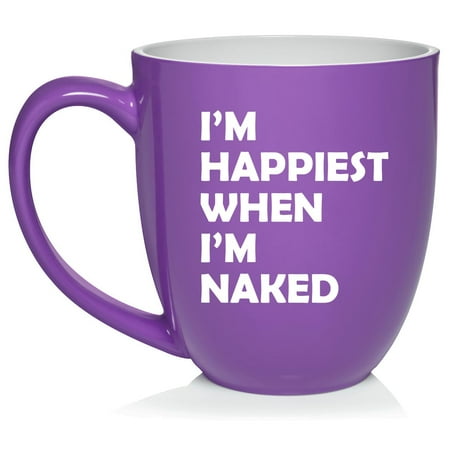 

I m Happiest When I m Naked Funny Ceramic Coffee Mug Tea Cup Gift (16oz Purple)