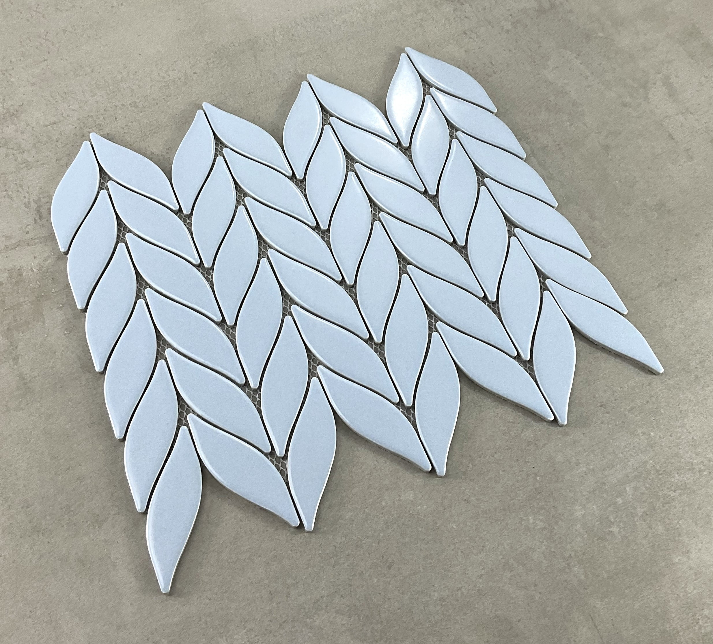15-Sheets of Petal/Leaf Matte Porcelain Mosaic Tile – Wall & Floor Use