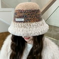 thumbnail image 2 of Xfvqtps Cloche Bucket Hats for Womens Crochet Fluffy Furry Hats Large Head Circumference Mixed Colors Versatile Fashion Warm Winter Fisherman Hat Beige, 2 of 9