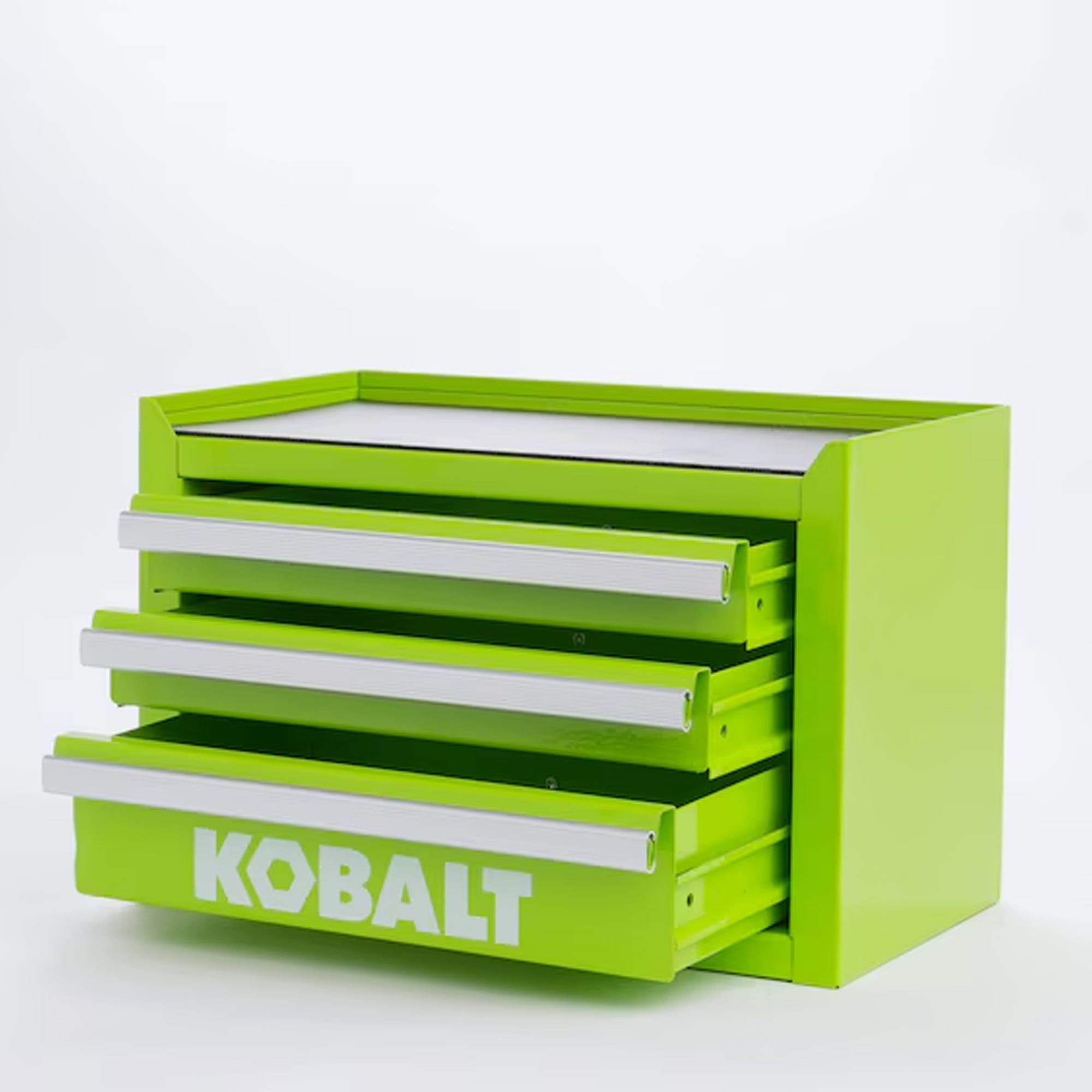 Kobalt Mini 3-Drawer Green Steel Tool Jewelry Box Rare Base