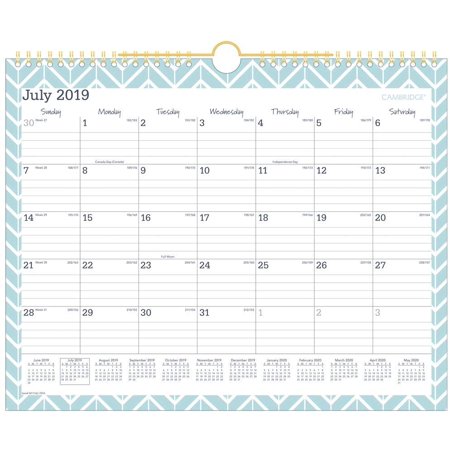 Cambridge 2019-2020 Academic Year Monthly Wall Calendar, Medium, 15" x Cambridge 2019-2020 Academic Year Monthly Wall Calendar, Medium, 15" x