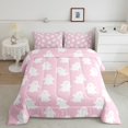 thumbnail image 2 of jejeloiu Kawaii Ghost Bedding Comforter Set,Halloween Theme Twin Comforter Sets,Pink White Bedding Set For Girls,Lightweight Room Decor Reversible,2pcs, 2 of 8