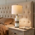 thumbnail image 5 of Oneach Farmhouse 3 Way Dimmable Table Lamp Set of 2 with 2 USB Ports for Bedroom Living Room 24.25" Vintage Rustic Touch Control Nightstand Bedside Lamps Resin (Bulbs Included), 5 of 11