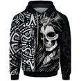 thumbnail image 5 of Sudadera con capucha holgada para hombre, sudadera con capucha con estampado de calavera y serpiente de sangre fresca para hombre, ropa de calle Harajuku Y2k para hombre, 5 of 5