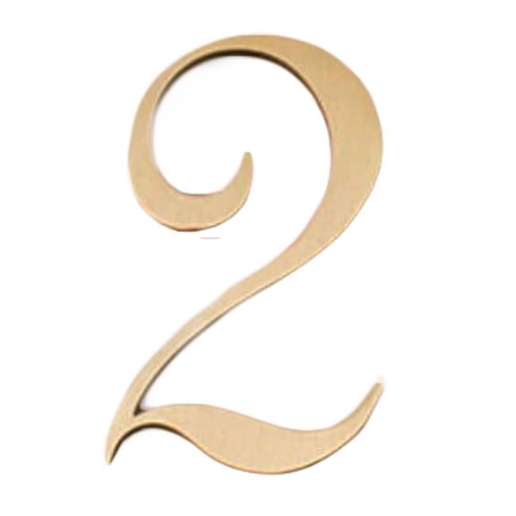 DIY Hardware Brass House Number Decorative Mailbox Numbers Metal Door Sign, Number 2 - 2 Piece