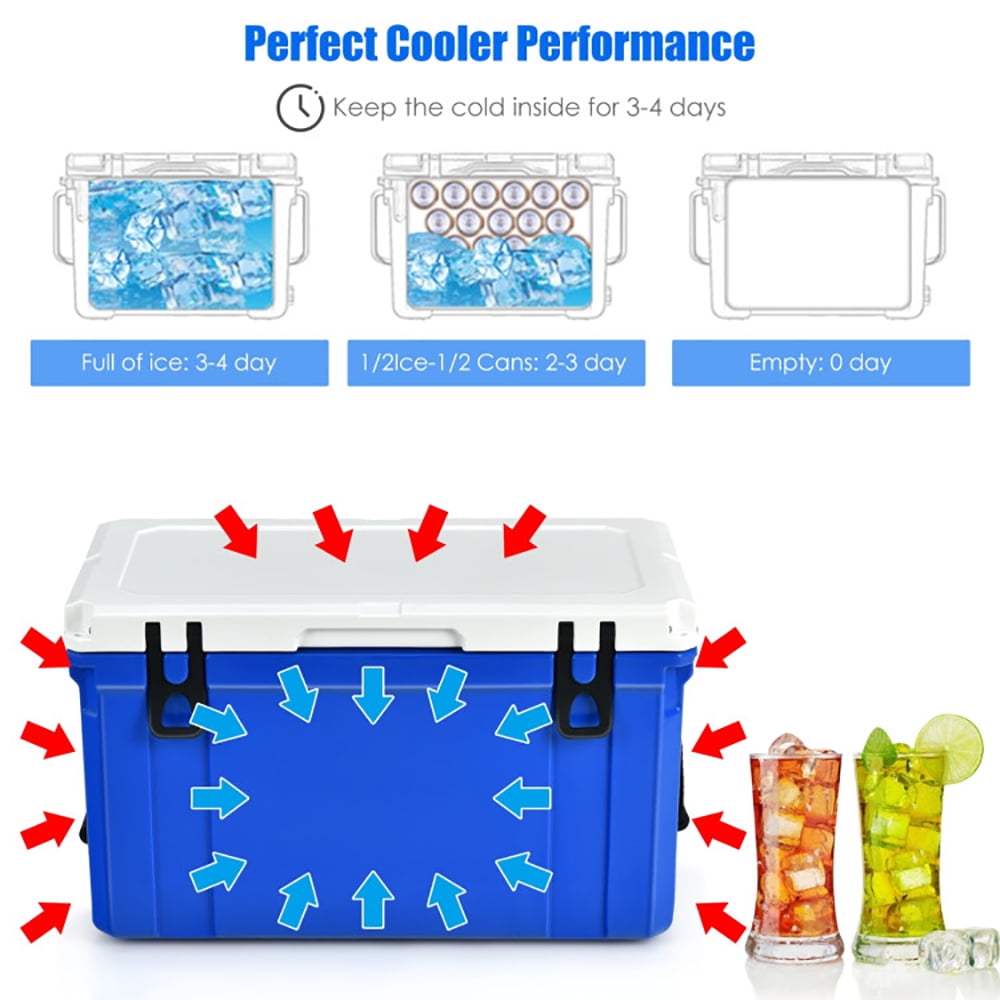 Aimee Lii 58 Quart Leak-Proof Portable Cooler Ice Box for Camping, Outdoor Picnic Camping Equipment, Blue