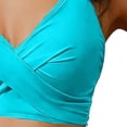 thumbnail image 4 of Bikini Top for Women Padded Cross Front V Neck Padded Bathing Suit Top Supportive Wide Straps Swimwear Top for Swimming Surfing, 4 of 5