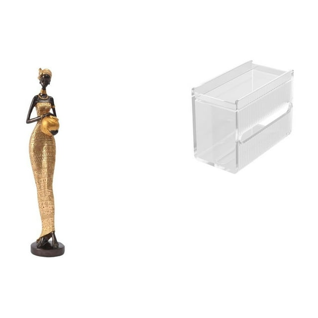 Escultura de una mujer africana, moderno soporte para pañuelos de acrílico, ideal para colocar sobre una mesa o en la pared. Caja de almacenamiento de