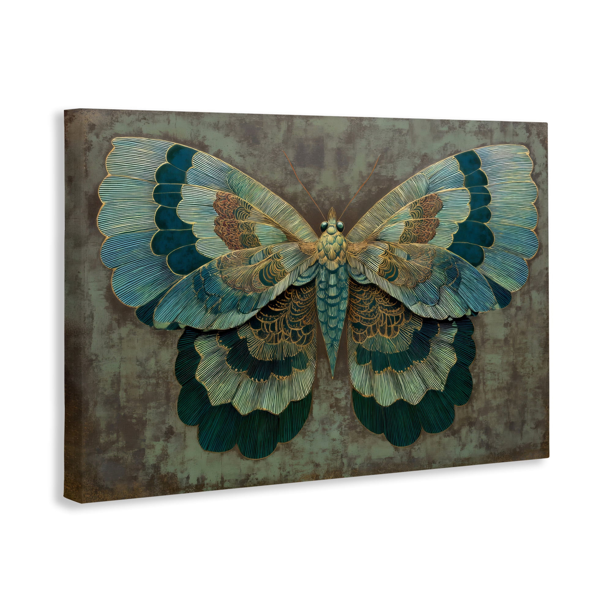 Stupell Industries Golden Jewel Butterfly Canvas Wall Art, design by Petal Prints Design