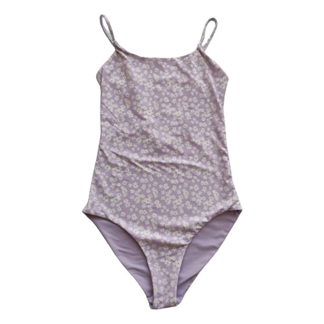 Traje de Baño Op Talla 14 Tirante Delgado Estampado Floral Lila