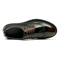 thumbnail image 2 of Santimon Brown Dress Shoes for Men Wingtip Brogue Derby Shoes Thick Sole Classic Formal Shoes US 10, 2 of 8