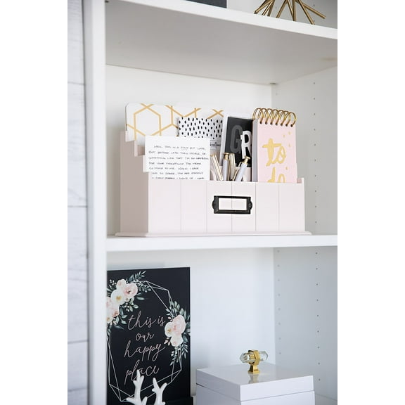 Blu Monaco Light Pink Wooden Mail Organizer - 3 Tier