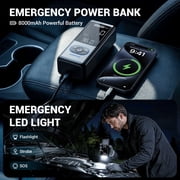AVAPOW Cordless Tire Inflator Portable Air Compressor, Air Pump with Auto Shutoff, LED Light and Digital Pressure Gauge, 150PSI, 8000mAh Long Range Battery, Electric Pump for Car/Bike/Motorcycle/Ball