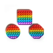 6 Pack Push Pop Fidget Toy - Push Pop Bubble Anti Anxiety Sensory Toy - Bubble Pop Stress Reliever - Durable & Washable Soft Silicone Squeeze Fidget Toy - Perfect for Adults & Kids