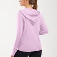 thumbnail image 5 of Sun Protection Hoodie for Womens Summer Front Zipper UPF 50+ Long Sleeve UV Spf Tee Shirts with Pockets Rash Guard Sun-Protective Clothing Quick Dry Athletic Stretch Shirts with Thumb Holes, 5 of 6