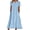 Blue, variant on Women's Blue Eyelet Lace Short Sleeve Midi Dress with Ruffle Hem Floral Cotton and Pocket