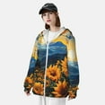 thumbnail image 3 of Balery Elegant Sunset Sunflower Sudadera ligera de manga larga con capucha y protección solar UPF 50+ para hombre y mujer, ideal para pesca y running-Large, 3 of 7