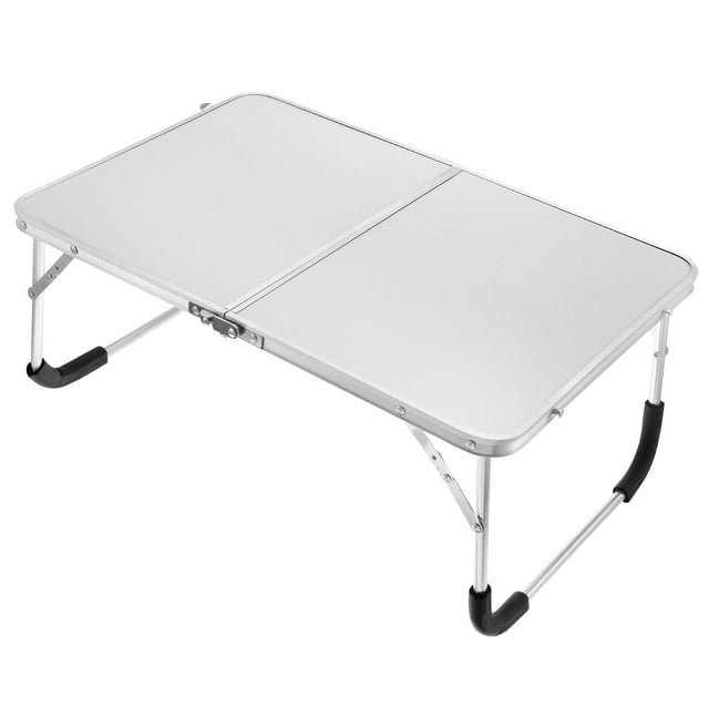 Unique Bargains Table Pliante pour Ordinateur Portable Plateau de Lit Pique-Nique Tables Collations Bureaux de Lecture, Gris Argenté