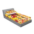 thumbnail image 2 of Ambesonne Fall Fitted Sheet & Pillow Sham Set, Couple at Autumn Alley, Twin, Multicolor, 2 of 2
