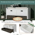 thumbnail image 5 of EUROCO 32" Storage Shoe Bench, Assembled Wood Bench with Removable Basket, 2 Drawers and Removable Cushion,White, 5 of 8