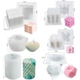 thumbnail image 2 of Juego de 6 moldes de silicona para velas 3D, molde para hacer velas, moldes de silicona para decoración del hogar, velas perfumadas, jabón, 2 of 5
