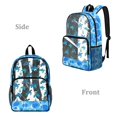 thumbnail image 2 of ZIATUBLES 17 Inch Heavy Duty Clear Backpack, Fabric & PVC Transparent Bag with Sea Turtle Ocean Print, Large Capacity See Through Bag Easy to Clean for School College Work, 2 of 7