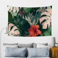 thumbnail image 6 of Shiartex Tropical Leaves Red Flower Tapestry Wall Art 100% Polyester 60*40in, 6 of 6