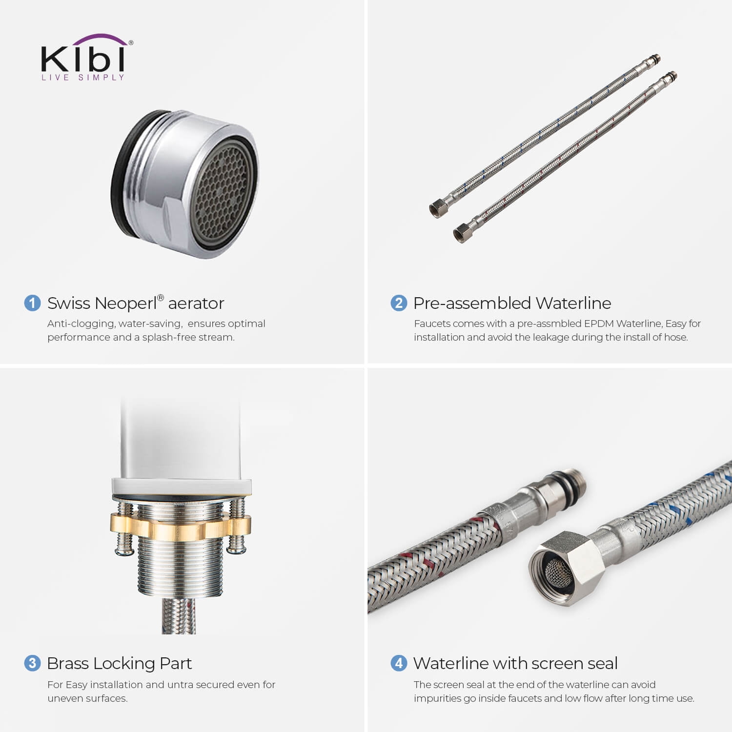 Kibi Cubic Single Handle Bathroom Vanity Sink Faucet