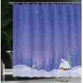 thumbnail image 4 of Ambesonne Log Cabin Shower Curtain, Houses in Snowy Night, 69"Wx70"L, Violet and Pastel Purple, 4 of 5
