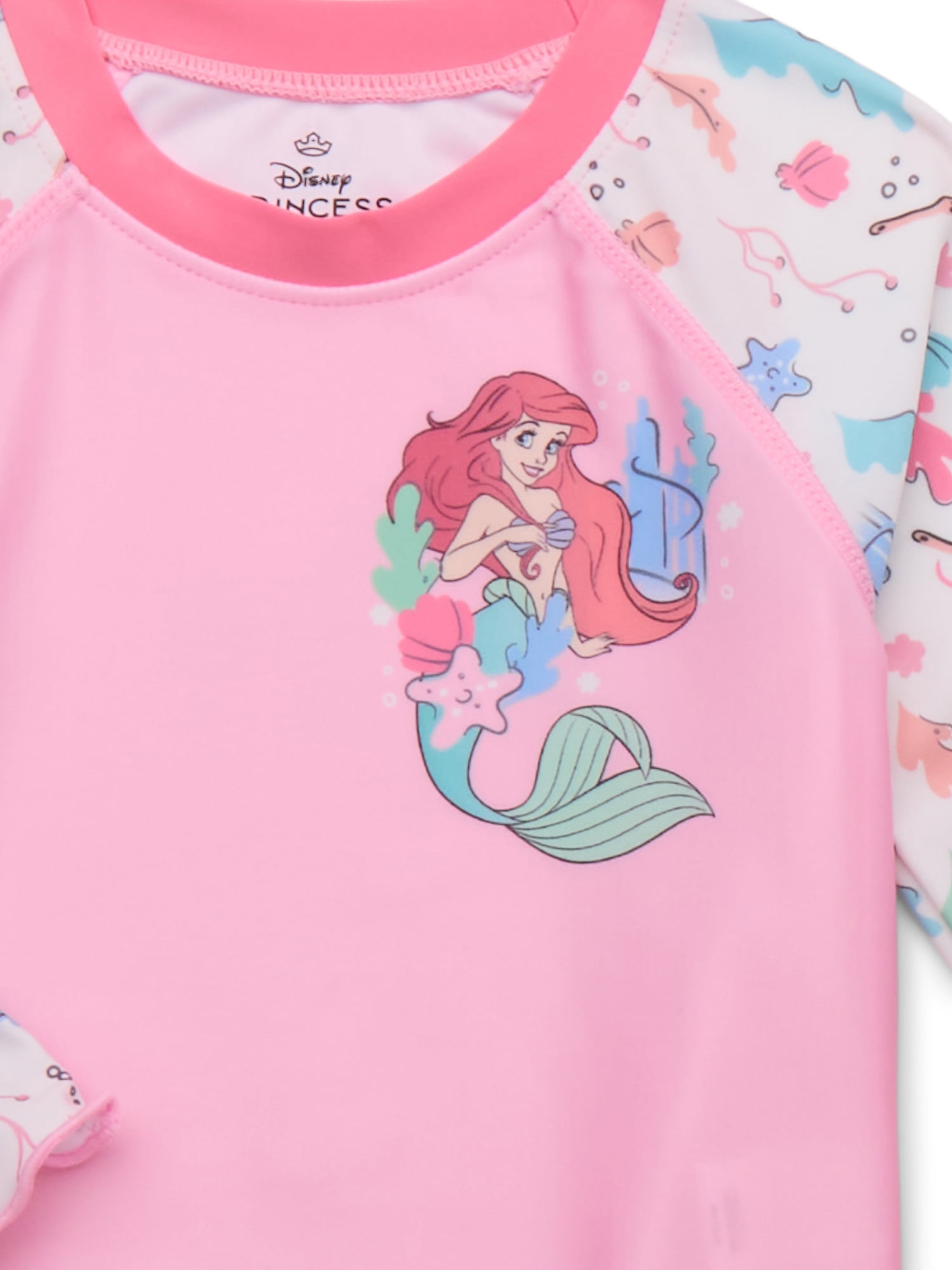 Character Toddler Girl Rash Guard and Bikini Swimsuit Set, 3-Piece, Sizes 12M-5T