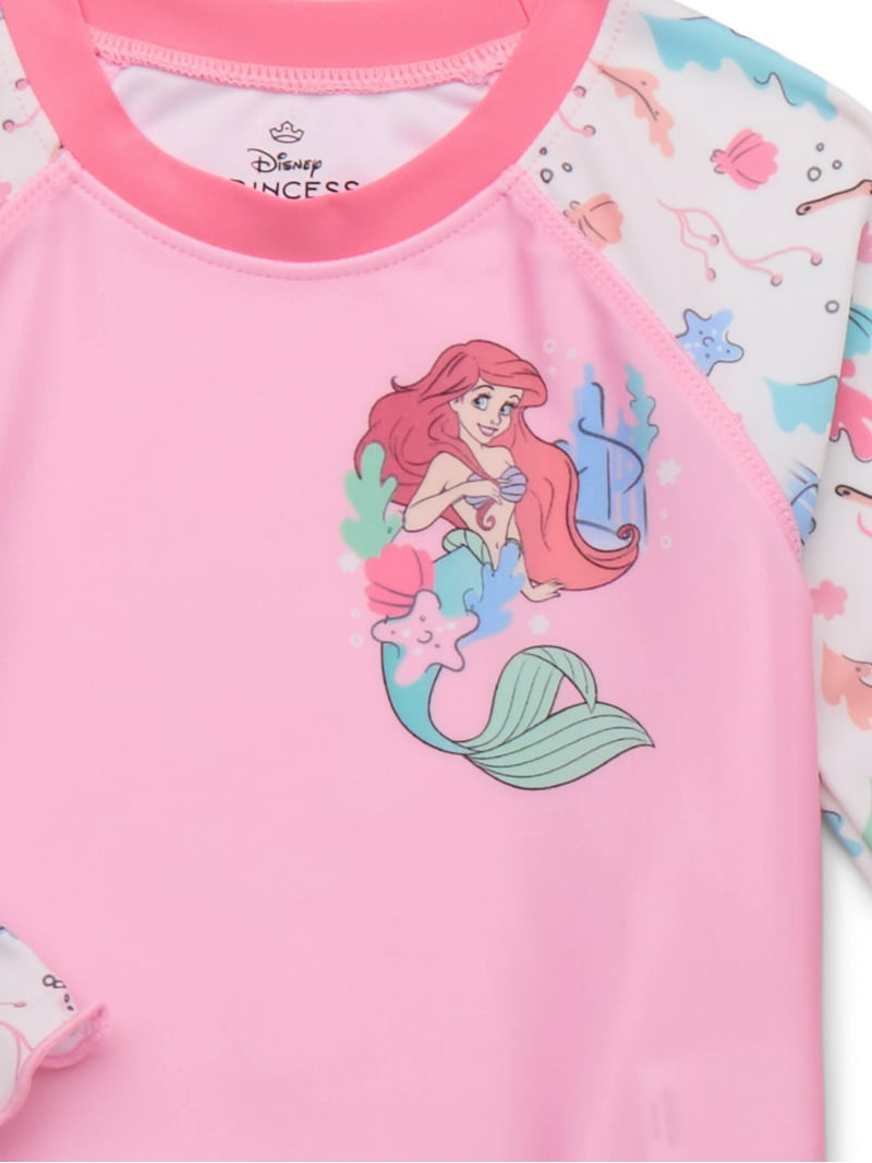 Character Toddler Girl Rash Guard and Bikini Swimsuit Set, 3-Piece, Sizes 12M-5T