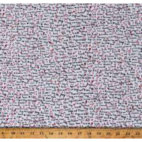 Romance Hugs Valentine White Cotton Fabric
