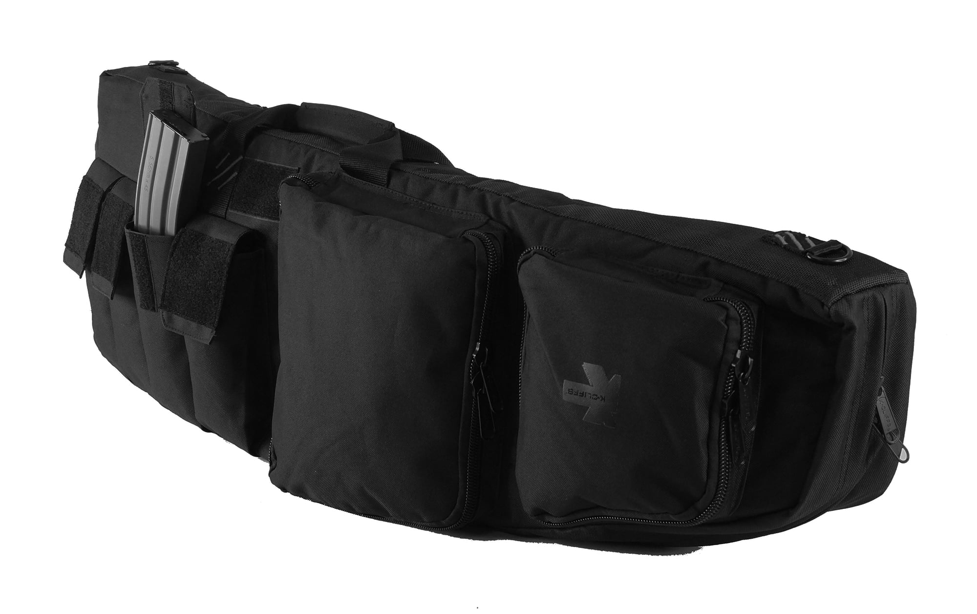 Heavy Duty Double Rifle Storage Case Lockable Gun Soft Sided Carrier Bag Dual Padded Shoulder Straps 4 Large Pouches Front Pockets Black