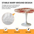 thumbnail image 2 of Elastic Fitted Round Tablecloth, Red Ombre Waterproof Stretch Table Cover for 55"-60" Tables, Gradient Abstract Art Vintage Washable Outdoor Tablecloths for Patio, Picnic, Camping, 2 of 9