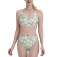 thumbnail image 2 of Picia Daisies Flowers Women's High Waisted Bikini Scoop Neck Swimsuit Two Pieces Bathing Suit-Small, 2 of 8