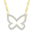 thumbnail image 1 of DGOLD Collier Papillon en Or Jaune 10 Kt avec Diamant Blanc Rond pour Femmes (1/2 cttw), 1 of 2
