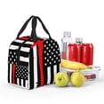 thumbnail image 6 of Defioc Firefighters USA Flag Print Lunch Box,Lunch Bag for Women Men Reusable Insulated Lunch Tote for Work/Office/Picnic/Travel, 6 of 6