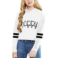thumbnail image 2 of Aayomet Kids Crop Tops Girls Striped Long Sleeve Fashion Hoodies Pullover Sweatshirts (White, 6-7 Years), 2 of 3