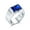 Dark-Blue, variant on Bling Jewelry Mens 4CTW Rectangular Blue Clear Cubic Zirconia CZ Statement Ring Stainless Steel