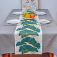 thumbnail image 4 of Table Runner Dresser Scarves 72 Inch Long, Gold Line Ginkgo Biloba Leaves Linen Dining Table Runners Modern Abstract Wild Marble Tabletop Scarf for Wedding Holiday Party Kitchen, 4 of 7