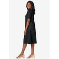 thumbnail image 5 of Jessica London Women's Plus Size Stretch Cotton Square Neck Midi Dress, 5 of 6