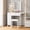 White: 27.6", variant on Fairy White Makeup Vanity Desk with Mirror, Lights, Power Outlet, Chair & Storage Drawer
