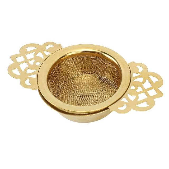 Stainless Steel Tea Infuser Filter Strainer, Fine Mesh Bowl with Insulating Base for Brewing Leaves Tea Strainer Tea Filter Tea Infuser Leaf Strainer