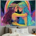 thumbnail image 2 of JRXY Lesbian Tapestry LGBT Pride Love Rainbow Tapestries Kissing Indie Room Decor Blanket Wall Hanging for Living Room Bedroom Dorm Painting, 2 of 6